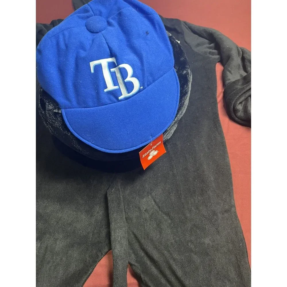 Tampa Bay Rays Dj Kitty Zipper Fleece Hooded Jumpsuit & Mascot Hat full set